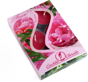 Свеча гильза Ароматизир Пион Набор 6шт*12гр