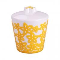 Банка пластиковая Виктория Жёлтая с крышкой Арт-М-4253 1лит