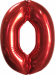 Шар ЦИФРА фольгированный № 0 40"102см Красный