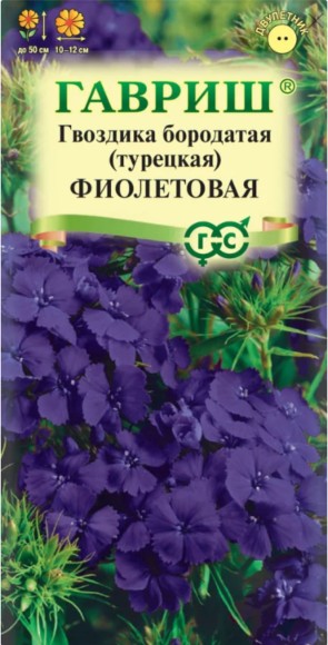 Цветы Гвоздика турецкая Фиолетовая ЦВ/П (ГАВРИШ) 0,1гр двулетник до 50см