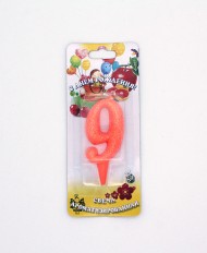 Свеча Цифра 9 Мармеладка Ароматизир 2999