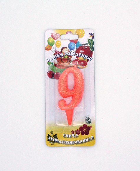 Свеча Цифра 9 Мармеладка Ароматизир 2999