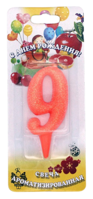 Свеча Цифра 9 Мармеладка Ароматизир 2999