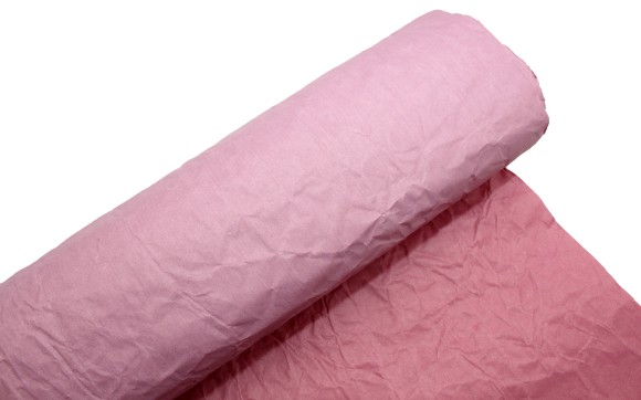 Бумага жатая двухцветная пыльная роза-темно розовый 70см*10м