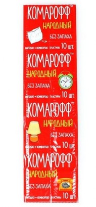 Пластины от комаров Комарофф Народные 10шт (1уп/250шт) 1 ЭТАЖ