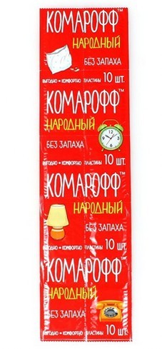 Пластины от комаров Комарофф Народные 10шт (1уп/250шт) 1 ЭТАЖ