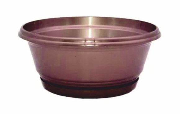 Горшок Крокус миска 150мм Бронза с поддоном высота 7см
