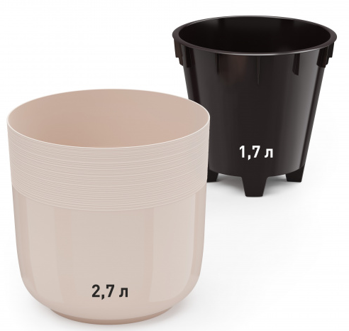 Горшок Линель 2,7лит Бежевый (с дренажной системой) Горшок Линель 2,7лит Бежевый (с дренажной системой)