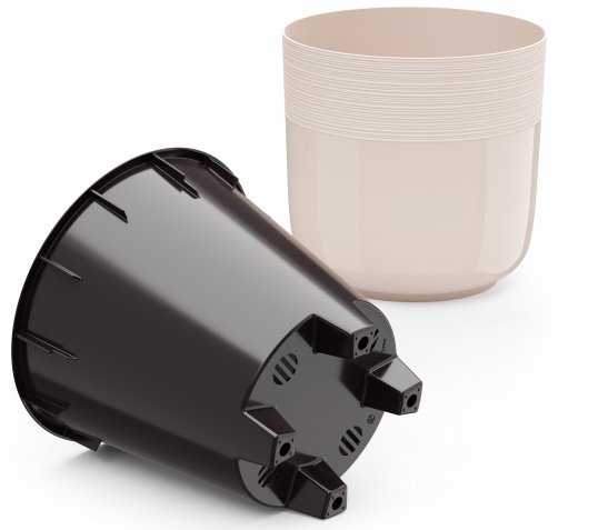 Горшок Линель 2,7лит Бежевый (с дренажной системой) Горшок Линель 2,7лит Бежевый (с дренажной системой)