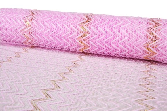 Сетка Рабица Розовая с золотой полосой 53см*5,5м