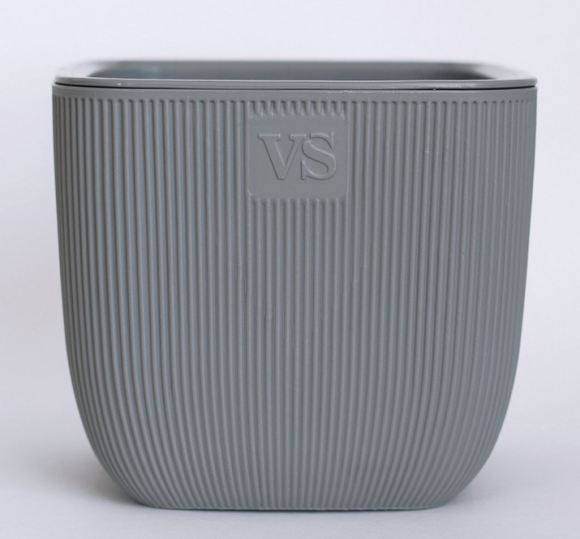 Горшок Фабио 4,7лит Серый 19х19х19см (с дренажной системой)