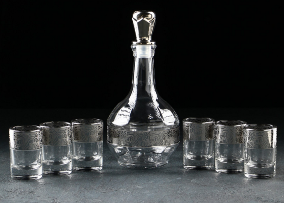 Набор Графин стекло Jungle 500мл + 6 рюмок*50мл Арт-7163739