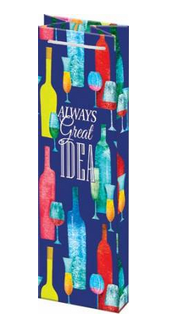 Сумочка пакет картон 140*350*110мм под бутылку Арт-10-50-024 B