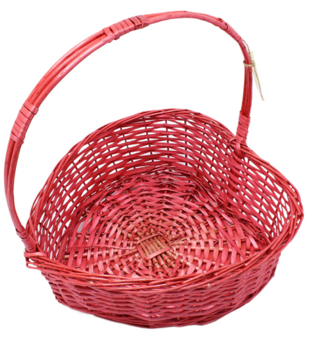 Корзина плетеная ИВА Сердце №3 (4630058557469) Красное 43*43*14см