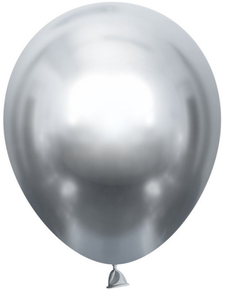 Шар латексный 5/13см хром Серебро 1уп/50шт Арт 905101