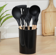 Набор кухонных принадлежностей Доляна Лиам Чёрный 7предметов 33×12,5×12,5см Арт-6989619