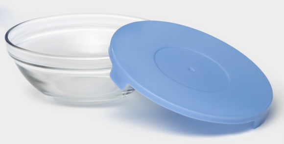 Набор Салатников Стекло с крышками Голубых 5шт Арт-906122 Набор Салатников Стекло с крышками Голубых 5шт Арт-906122