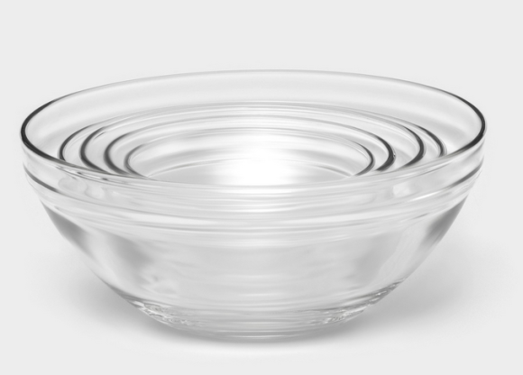 Набор Салатников Стекло с крышками Голубых 5шт Арт-906122 Набор Салатников Стекло с крышками Голубых 5шт Арт-906122