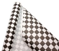 Бумага крафт Европа ромбы черный на белом 70см*8,5м