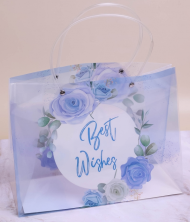 Сумочка для горшечных цветов 270*210*110мм Цветы синие Арт-756