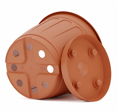 Горшок Дионис 1,6лит Коричневый с поддоном М-8244 (БАШ)