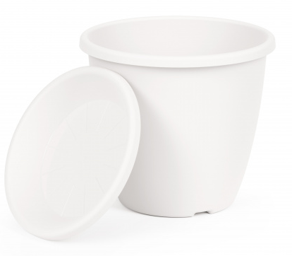 Горшок Афина 5,5лит Белый с поддоном М-6543 (БАШ)