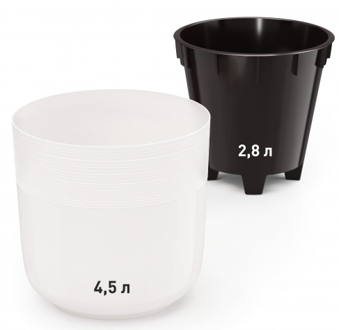 Горшок Линель 4,5лит Белый (с дренажной системой)