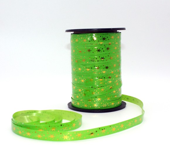 Лента Звёзды 1см*100ярд Салатовый