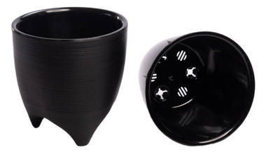 Горшок на ножках Де Коста 2,25лит Чёрный D-160мм (с дренажной системой)